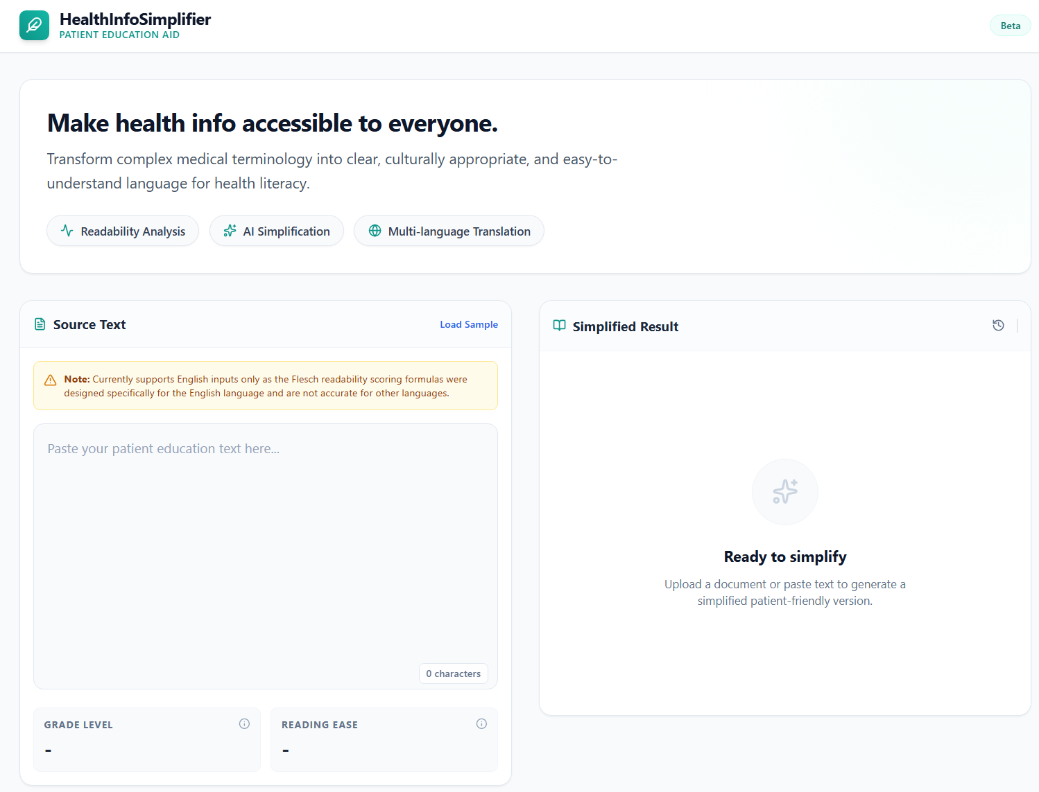 Health Information Simplifier